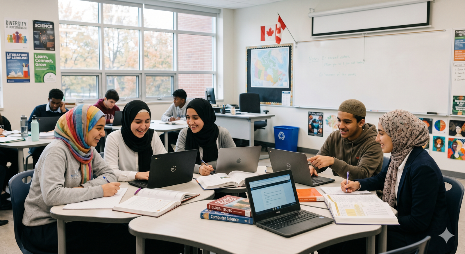 Youth and adults studying in a MUMFC classroom